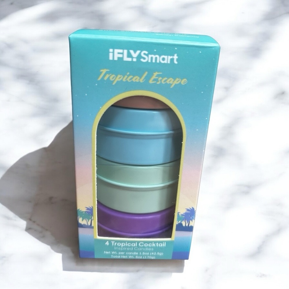 Tropical Escape Candle Set - Blue, Green, Purple
